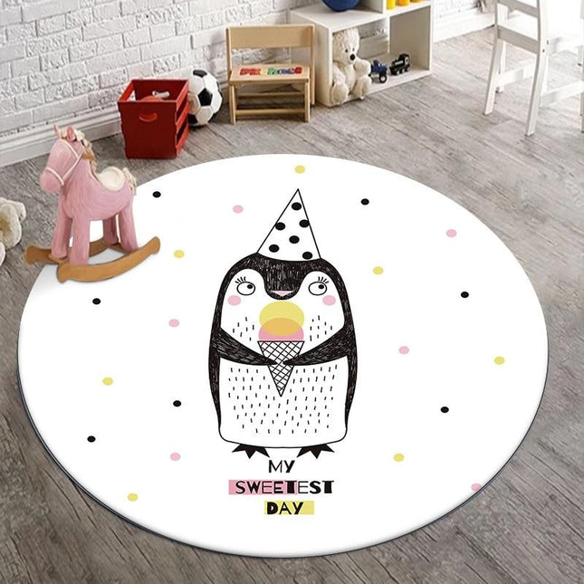 Tappeto Rotondo Gioco Pinguino Festa