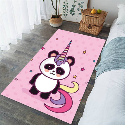 Tappeto bambina panda unicorno rosa