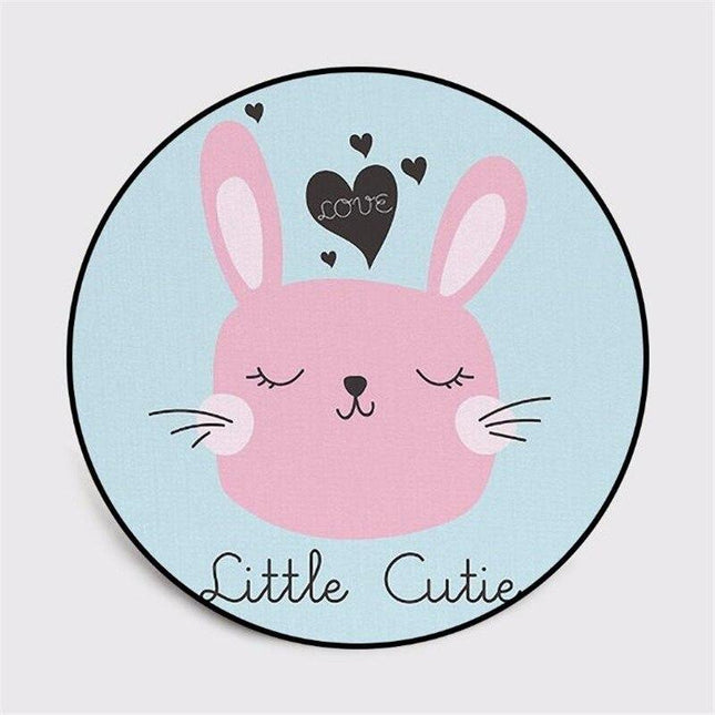 Tappeto rotondo coniglietto rosa carino