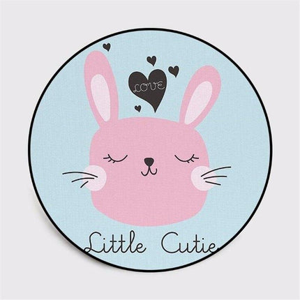 Tappeto rotondo coniglietto rosa carino