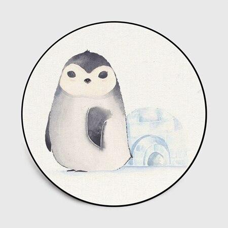 Tappeto Rotondo Pinguino Bianco Cameretta