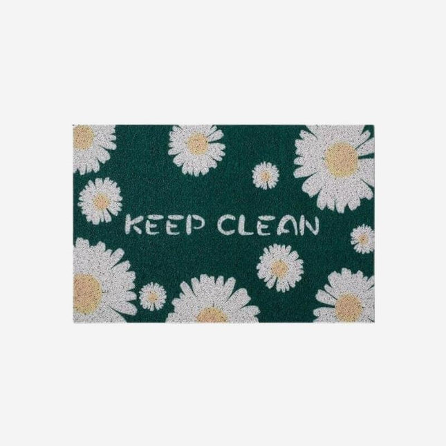 Zerbino con margherite "Keep Clean"