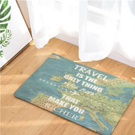 Tappeto tema viaggio con mappamondo