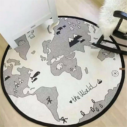 Tappeto rotondo mappamondo per cameretta