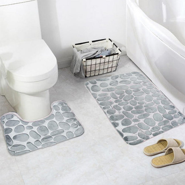 Set tappeti bagno fantasia sassi