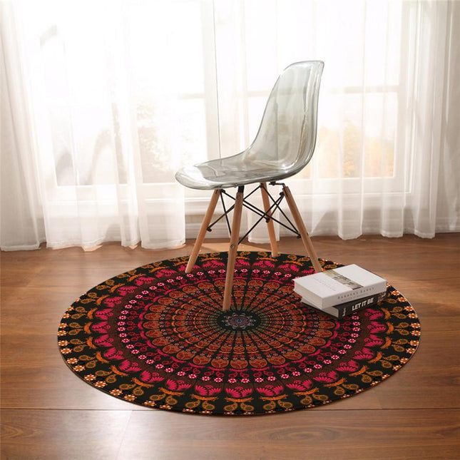 Grande tappeto rotondo stile boho colorato