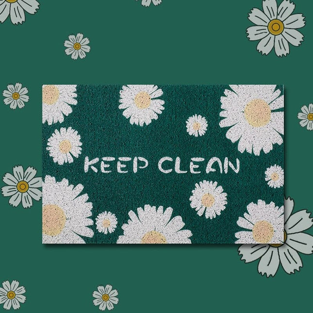 Zerbino con margherite "Keep Clean"