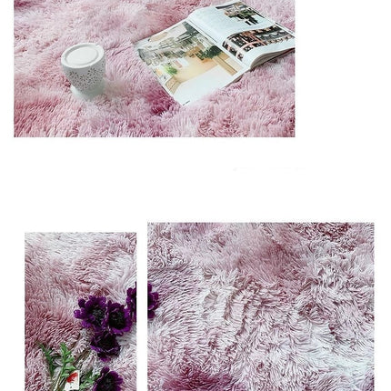 Tappeto shaggy rotondo rosa ultra morbido