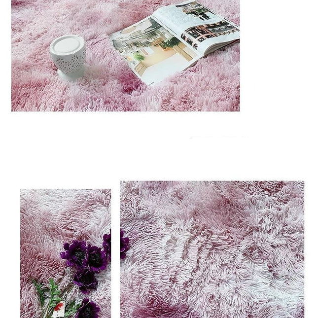 Tappeto shaggy rotondo rosa ultra morbido