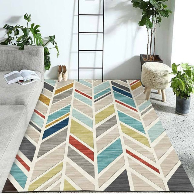 Tappeto multicolor design etnico per soggiorno