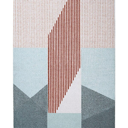 Tappeto design scandinavo grigio blu rosso