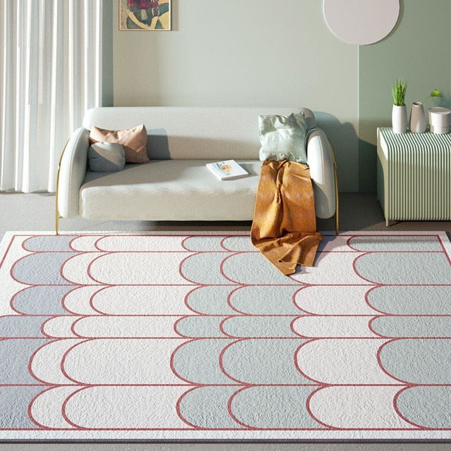 Tappeto moderno scandinavo bianco e blu