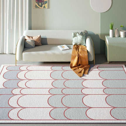 Tappeto moderno scandinavo bianco e blu