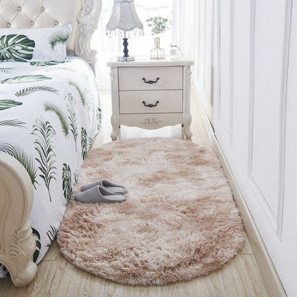 Scendiletto ovale shaggy ultra morbido beige