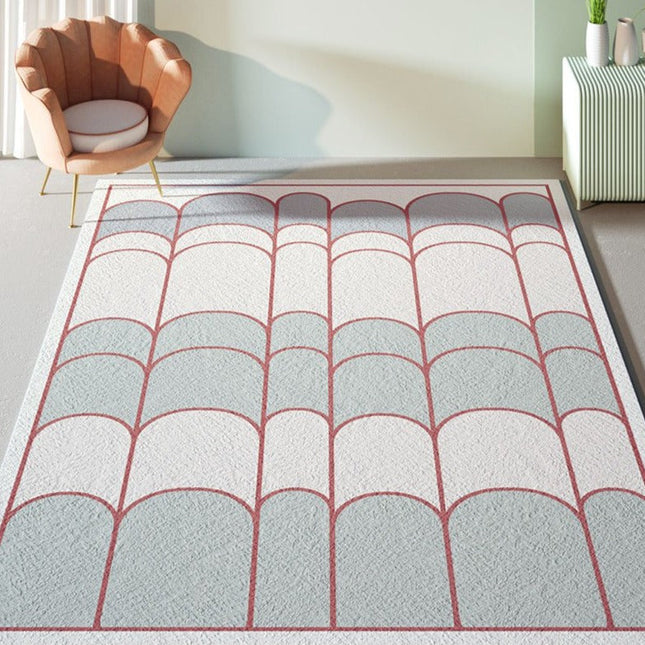 Tappeto moderno scandinavo bianco e blu