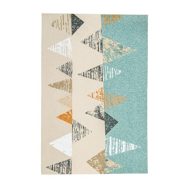 Tappeto scandinavo multicolor con triangoli