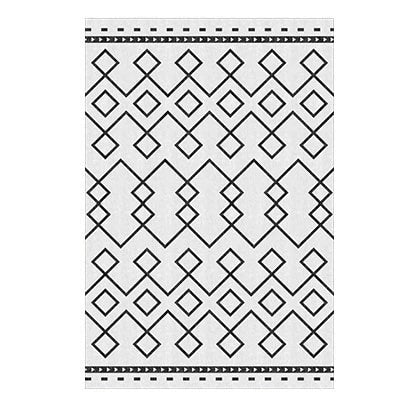 Tappeto scandinavo geometrico bianco e nero