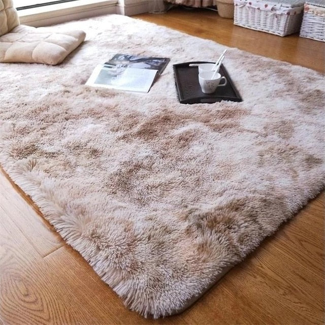 Tappeto shaggy beige ultra morbido