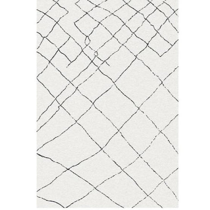 Tappeto berbero scandinavo bianco righe nere