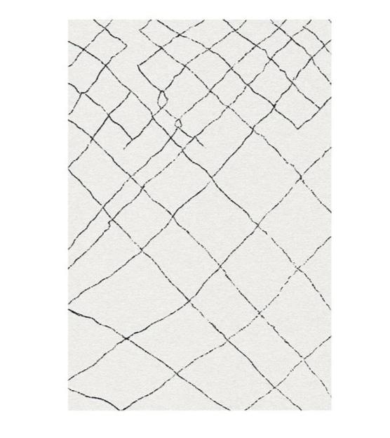 Tappeto berbero scandinavo bianco righe nere