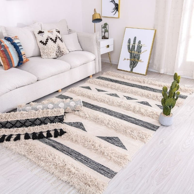 Tappeto artigianale Berbero con pompon