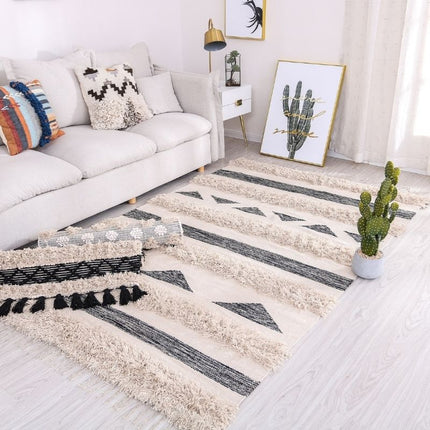 Tappeto artigianale Berbero con pompon