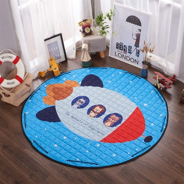 Tappeto gioco rotondo con razzo
