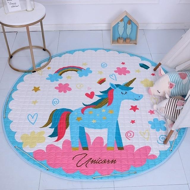 Tappeto gioco rotondo con unicorno