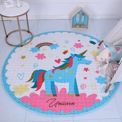 Tappeto gioco rotondo con unicorno
