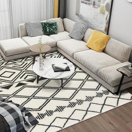 Tappeto Berbero Etnico Bianco e Nero