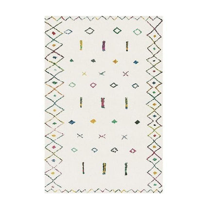 Tappeto berbero etnico bianco con rombi