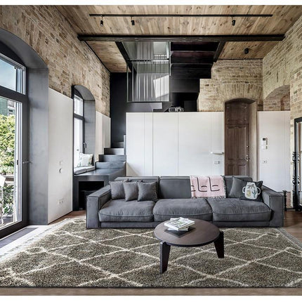 Tappeto Berbero Shaggy Grigio Scuro