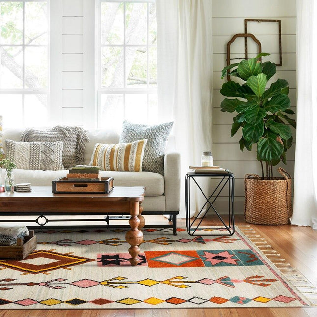 Tappeto berbero tradizionale in iuta naturale