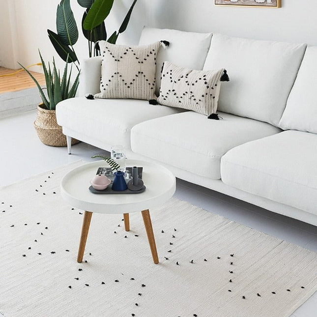 Tappeto berbero scendiletto bianco e nero