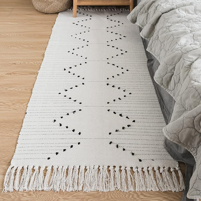 Tappeto berbero scendiletto bianco e nero