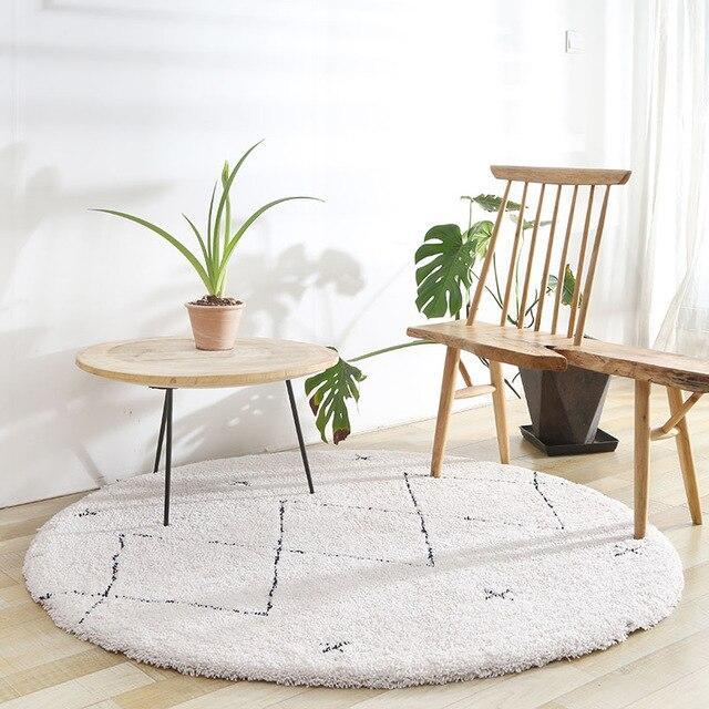 Tappeto rotondo bianco stile berbero