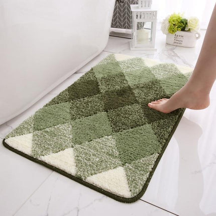 Tappetino bagno verde antiscivolo a quadri