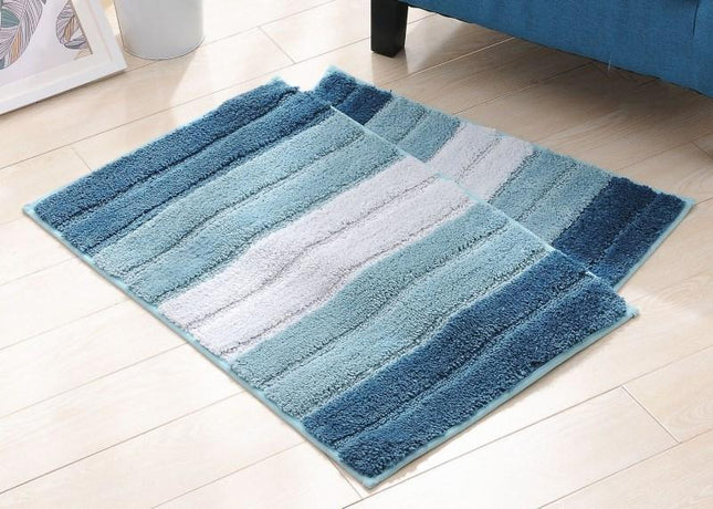 Tappetino da bagno righe bianche blu