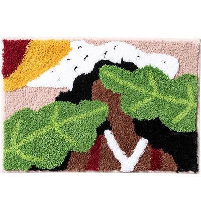 Tappetino bagno design originale con foglie