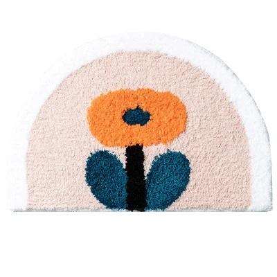 Tappetino bagno mezzaluna fiore arancione
