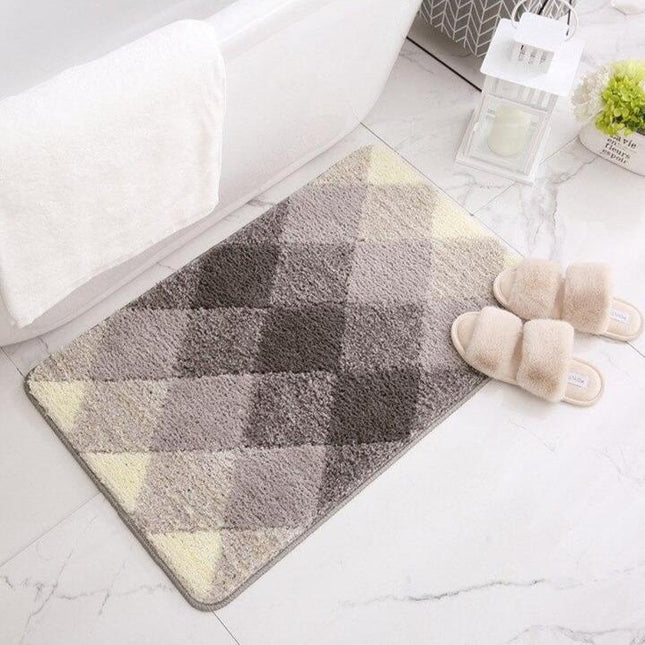 Tappetino da bagno a quadri grigio