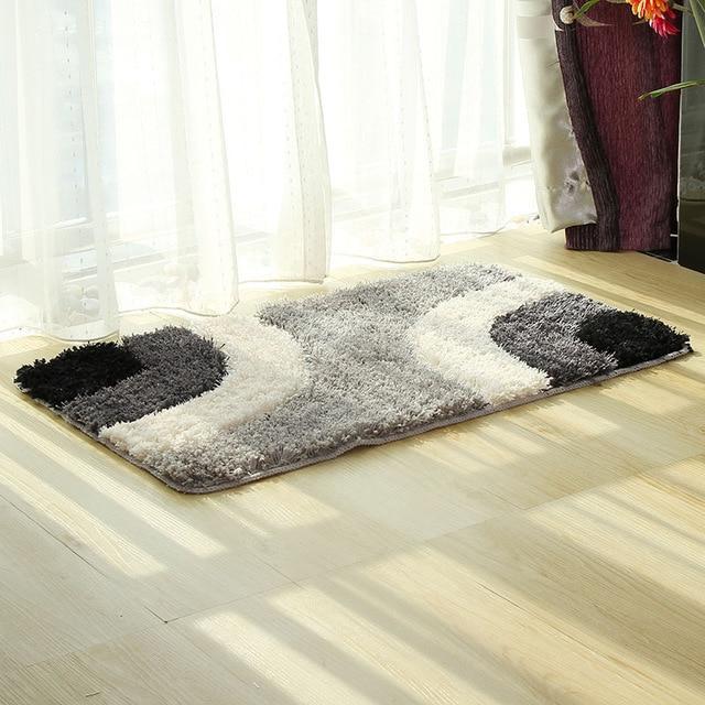 Tappetino bagno design grigio e nero