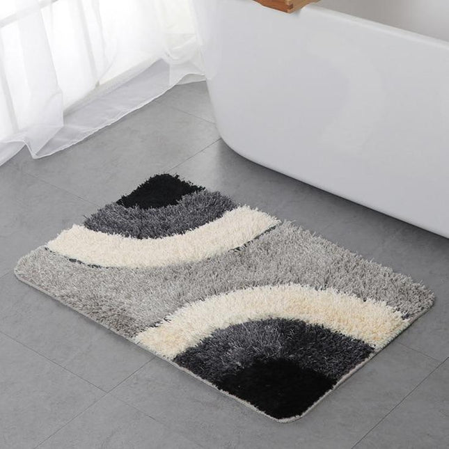 Tappetino bagno design grigio e nero