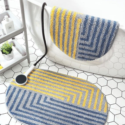 Tappeto da bagno giallo e blu