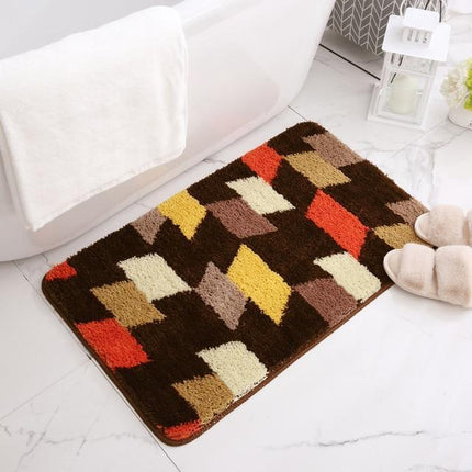 Tappetino da bagno marrone scuro geometrico