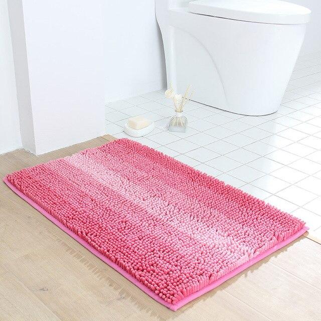 Tappeto da bagno in microfibra rosa