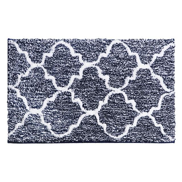 Tappetino bagno orientale blu e bianco