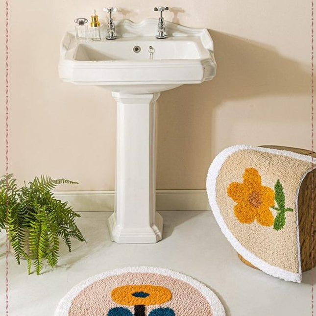 Tappetino bagno mezzaluna petalo giallo