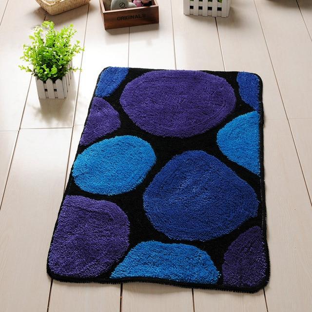 Tappetino bagno con ciottoli blu