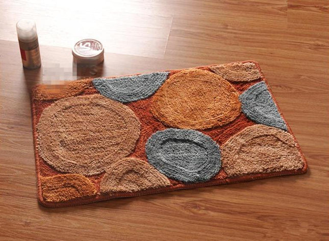 Tappetino bagno effetto sassi marrone